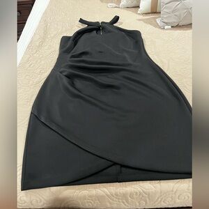 Elegant Black Halter Dress
